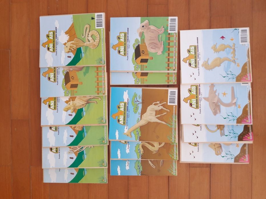 Puzzle 3D em Madeira - Animais no Reino da Fantasia