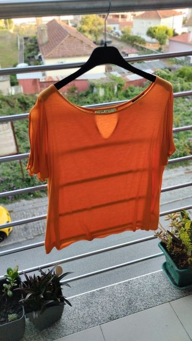 Blusa de manga curta Massimo Dutti tamanho L