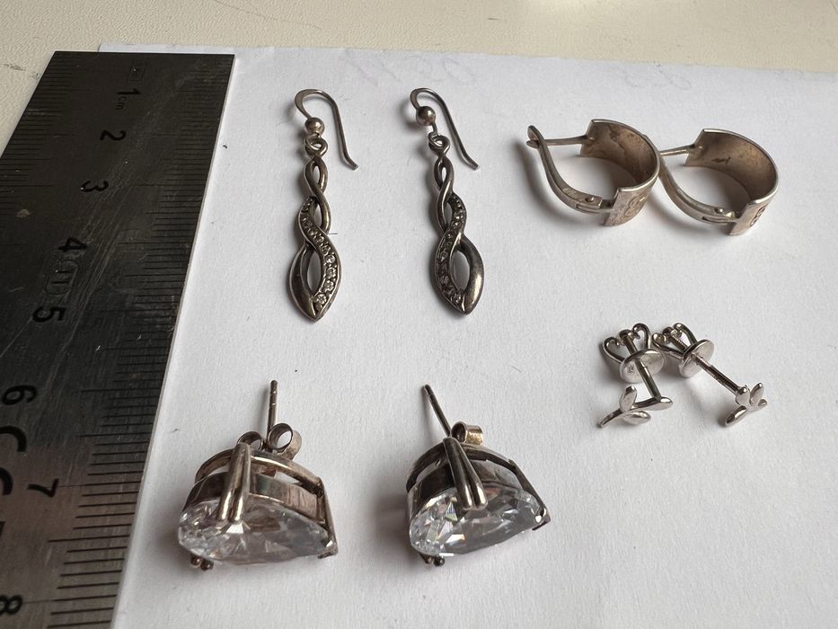 Кульчики(сережки)  б/у срібло 925 проба одним лотом