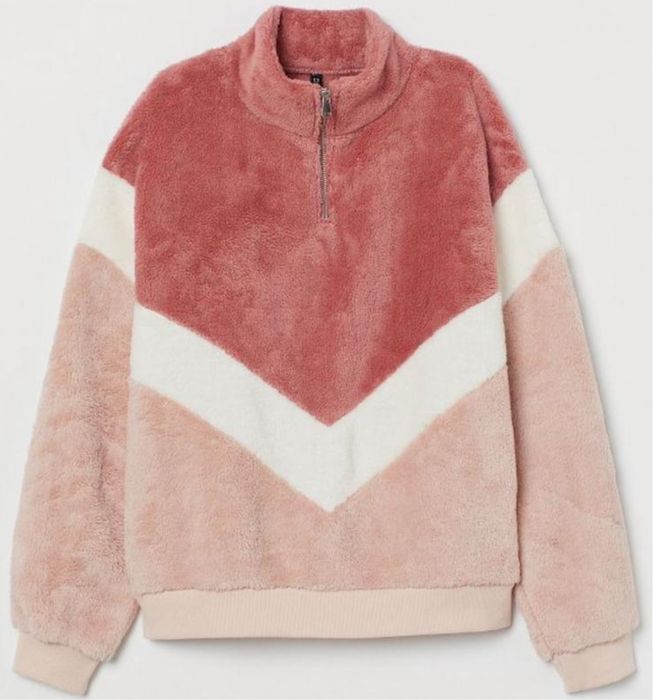 Джемпер светр із м'якого плюшу з коміром-стійкою h&m