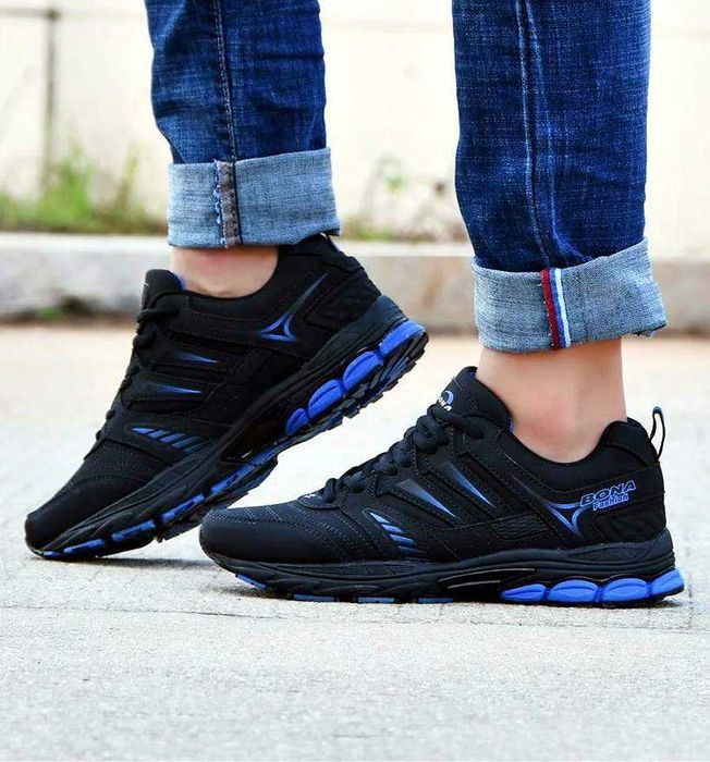 Кросівки Кроссовки мужские Bona 44 оригинал кожа КАЧЕСТВО черные НОВЫЕ