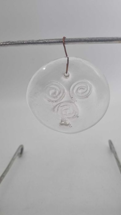 Medalion Plakieta Ząbkowice E.T. Drost Szkło kolorowe Design PRL