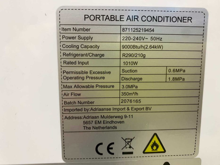 Кондиціонер мобільний Lifetime Air 3-in-1 9000 BTU