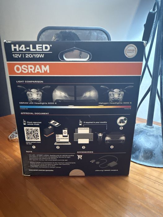 Par Lâmpadas LED H4 Osram Night Breaker SMART (+330% Brilho) – Legal p/ Estrada