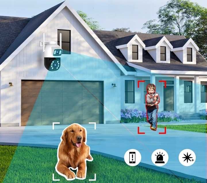 PODWÓJNA Kamera obrotowa 6MP dwa obiektywy IR wodoodporna IP65 ICSEE