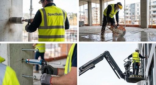 SpecBuild: Cięcie i wiercenie betonu | prace wysokościowe | zwyżka