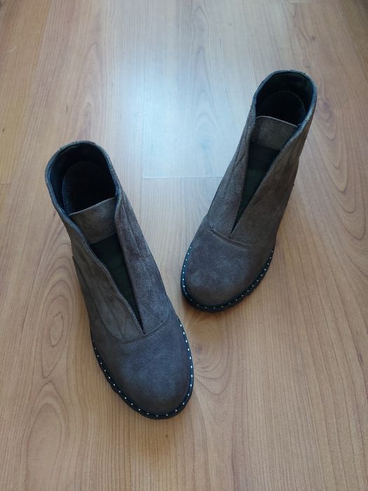 Замшеві ботинки челсі р. 40, черевики натуральна замша стан нових