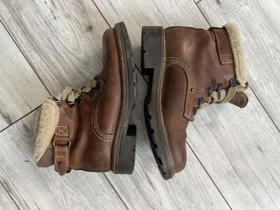 Ciepłe trzewiki skórzane z kożuchem rozmiar 36