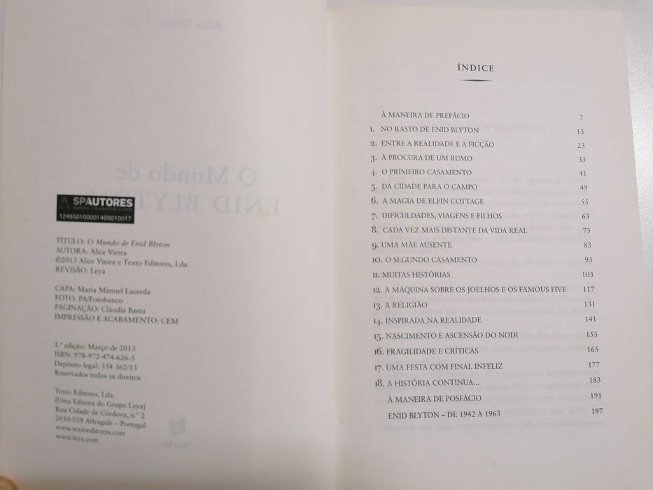 o mundo de Enid Blyton, alice vieira, Texto edit. 1ª edição março 2013