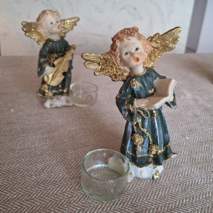 2 sztuki śpiewające aniołki anioły duże 15 cm