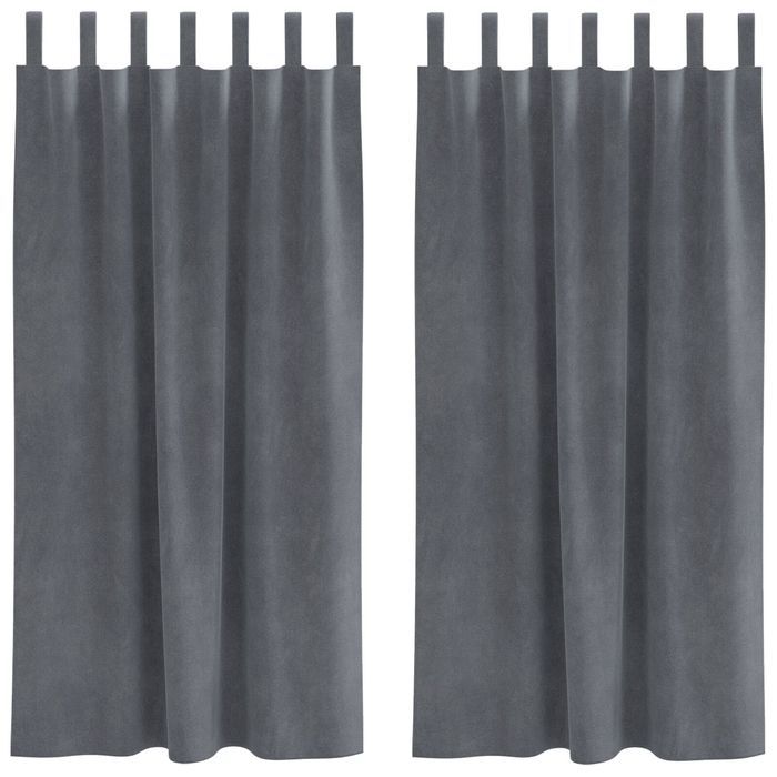 Zasłony Blackout Vidaxl 2 szt. Welurowe Jasnoszare 140x175 cm