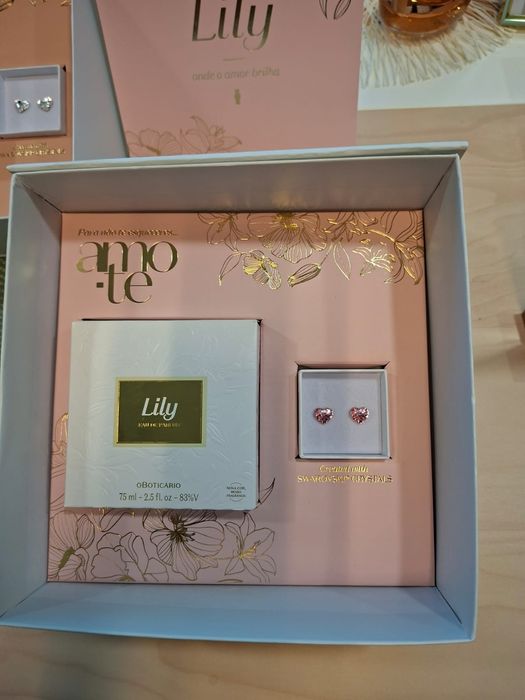 Kit Lily eau de perfum e brincos cristal swarosvki  dia da mãe O Boticário