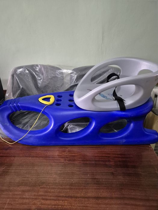 Санки, сани, volkswagen сині з спинкою, що знімається