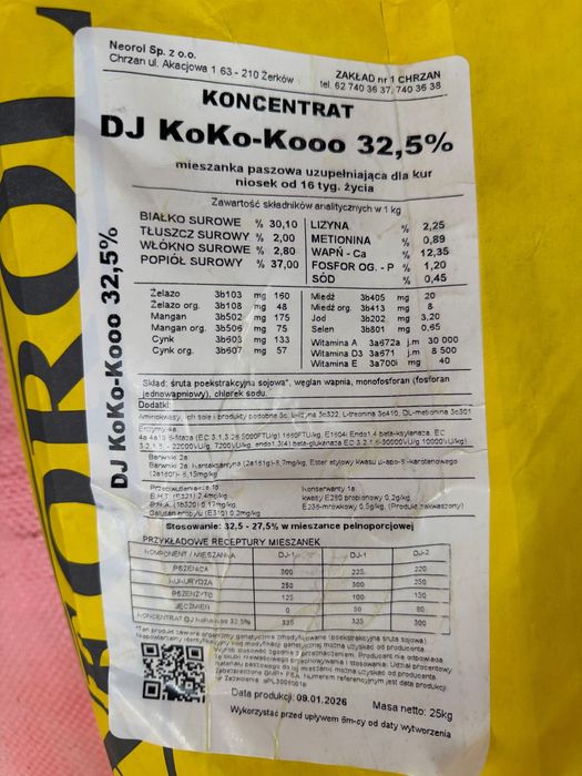 Koncentrat kury nioski DJ KoKo-Kooo z Neorolu pasza mieszanka witaminy