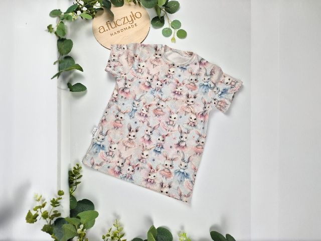 Koszulka tshirt dziewczęcy rozmiar 110 nowemy handmade