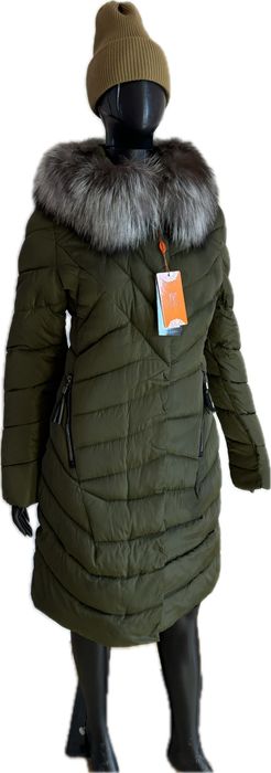 Sale!! Жіночий пуховик з натуральним хутром 42 44 46 пальто