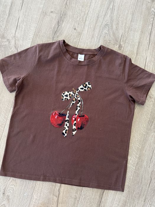 Tshirt koszulka z wisienkami bawełna