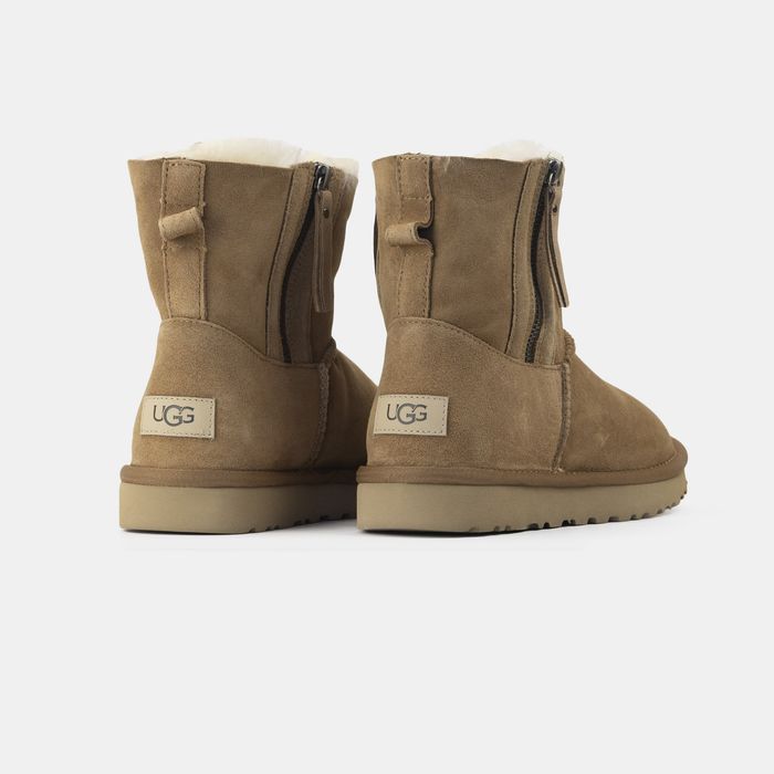 Акційна ціна! Уггі UGG Zip Mini Chestnut premium | Угги натуральные жіночі