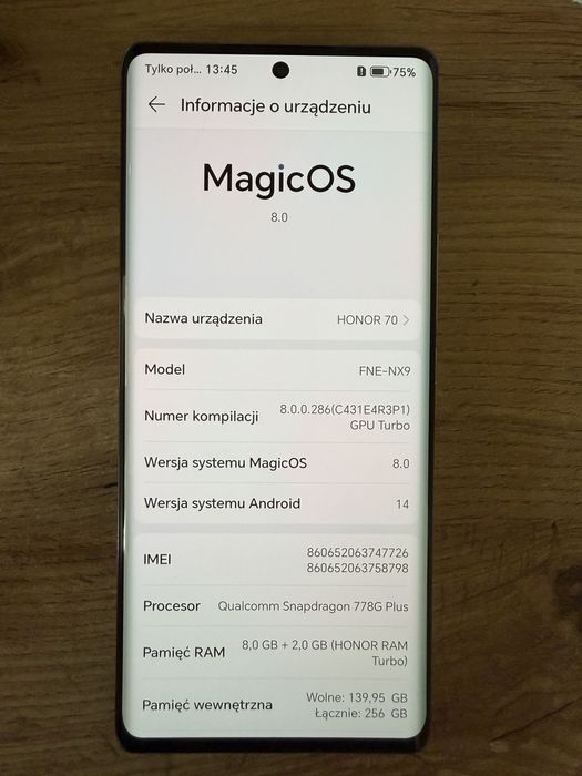 Honor 70 8GB/256GB dual sim 5G