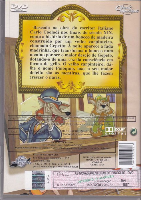 DVD - As Novas Aventuras de Pinóquio