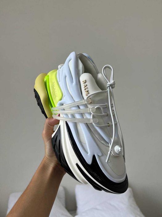 Кросівки Balmain Unicorn Low-Top White/Green premium