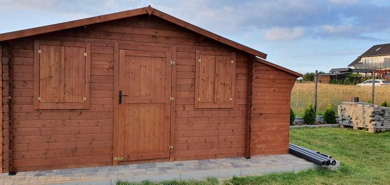 Drewniany domek ogrodowy narzędziowy altanka 4x4 m 16m2 DOM144