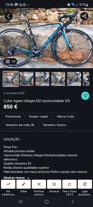 Cube Agree Ultegra Di2 oportunidade t53