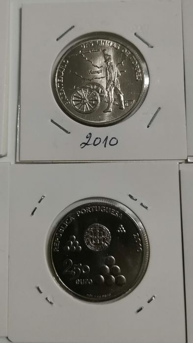 Conjunto das 4 Moedas de 2,5€ - Portugal 2010
