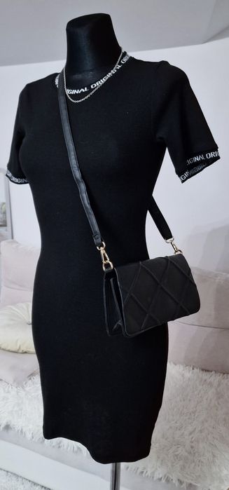 Sukienka czarna, prązki ' H& M".