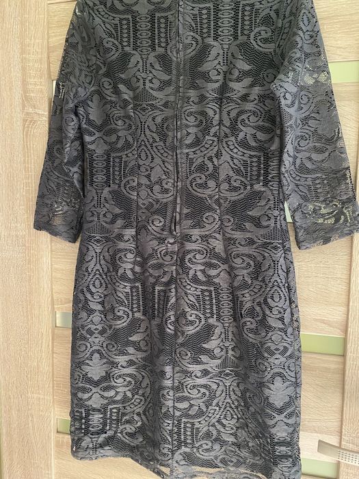 Sukienka koronkowa h&m grafitowa jak nowa S