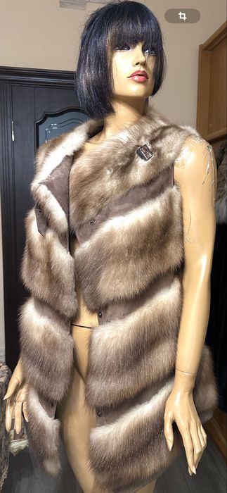 Рр s-m 46-48. Шуба жилет  Соболь. Италия