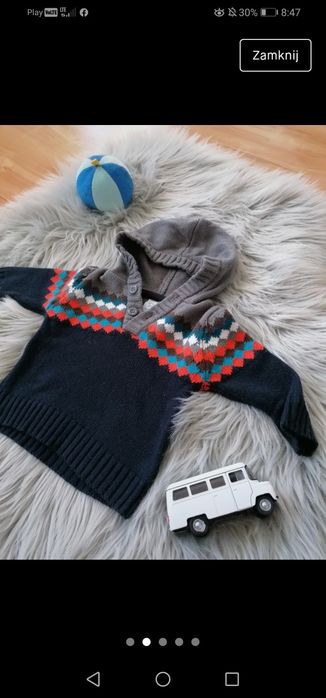 Sweter we wzory kardigan