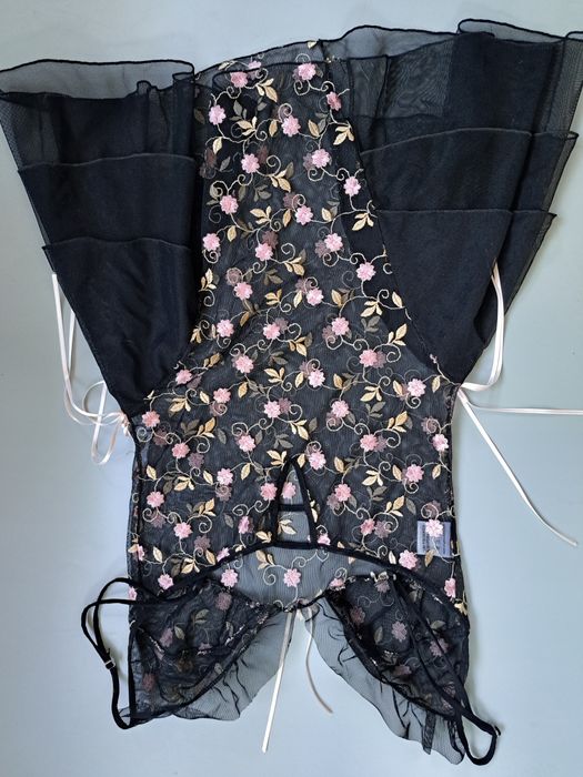 Пеньюар черный прозрачный кружевной,  размер S, новый