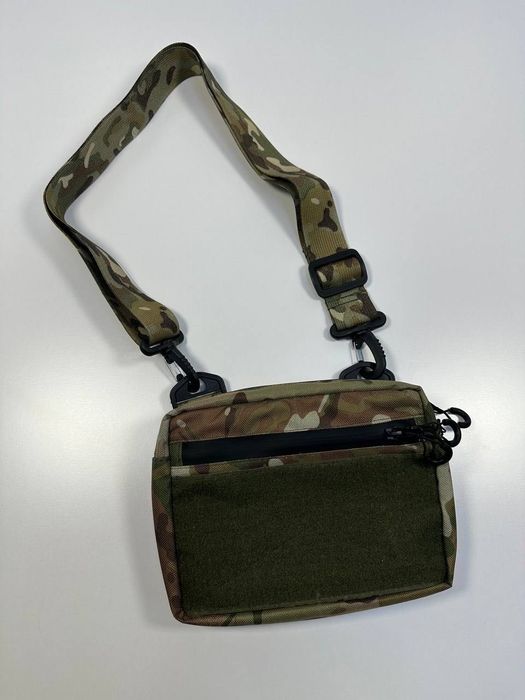 Чоловіча тактична сумка месенджер через плече тактическая плечо чорна