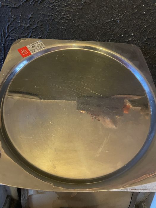 Taca gastronomiczna kelnerska metalowa Olkusz retro vintage prl