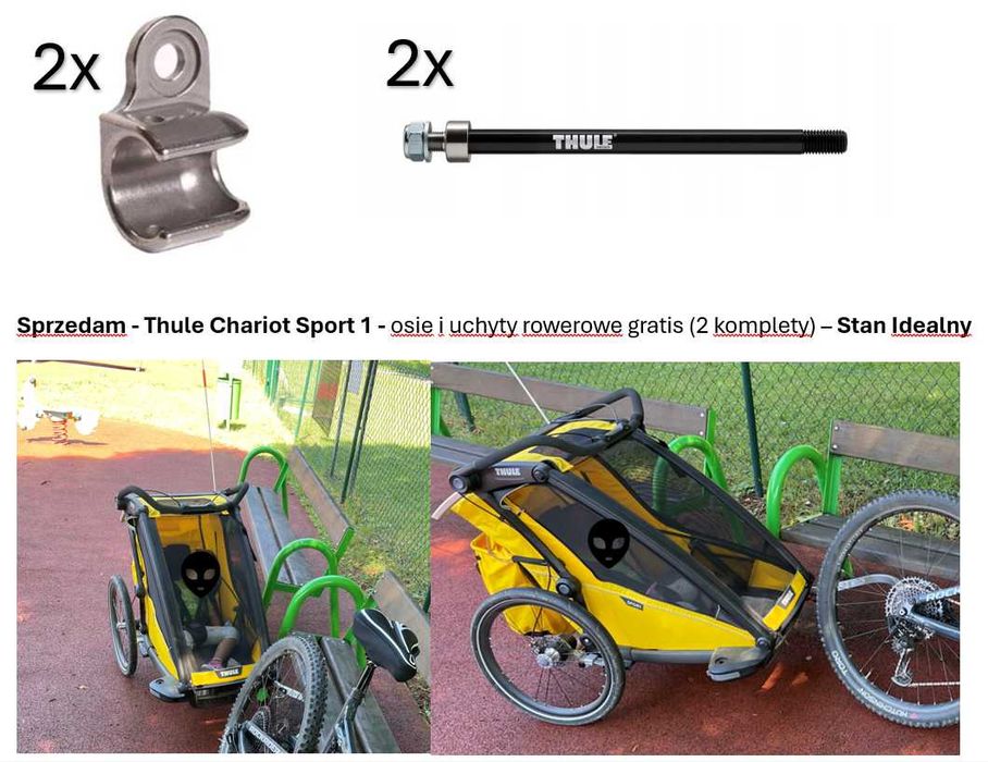Thule Chariot Sport 1 - osie i uchyty rowerowe gratis (2 komplety)