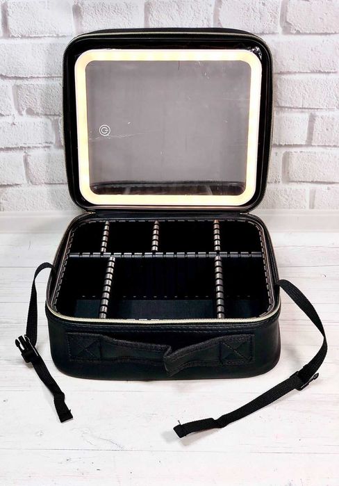 Сумка-органайзер визажиста, косметикичка с зеркалом подсветкой