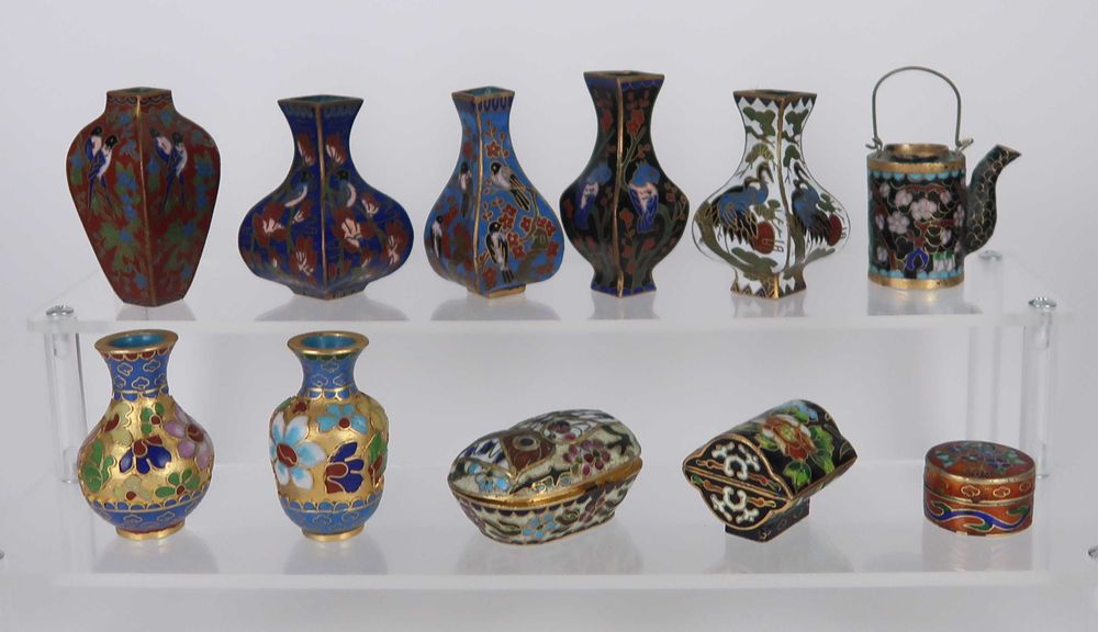 Lote de miniaturas em cloisonné