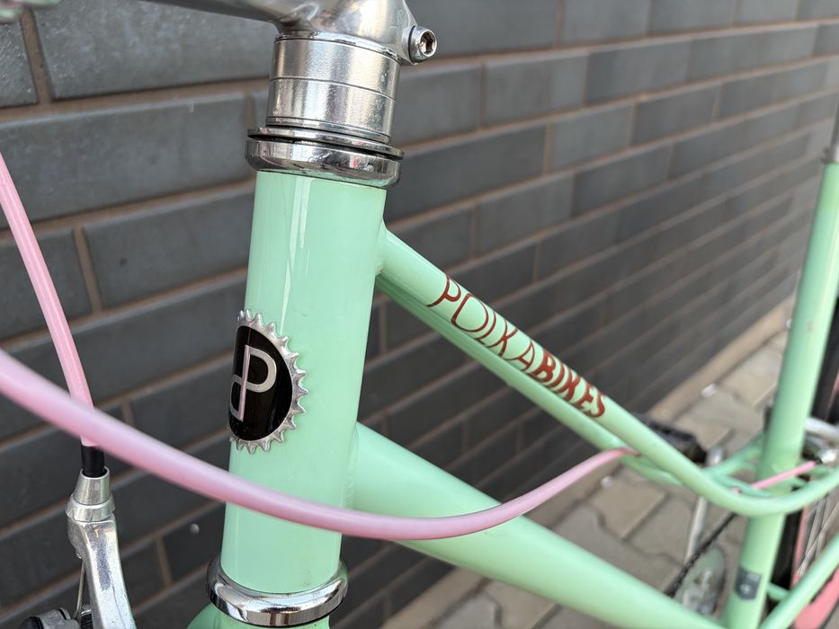 Rower miejski Polka Bikes Landrynka 48cm dwustronna piasta - ostre koło i wolnobieg