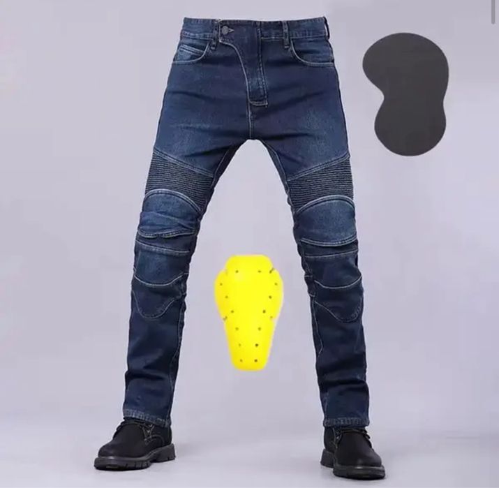 Захисні мотоштани Мотоджинси сині і внутрішнім захистом