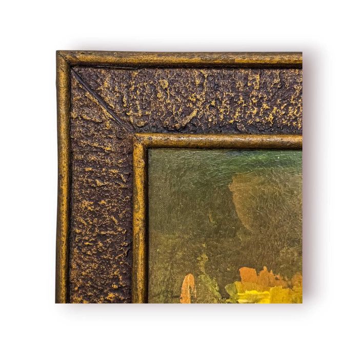Pintura a Óleo sobre Tela “Menina com Fruteira” Assinada Van Cleef