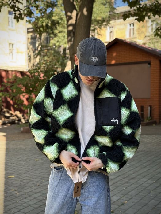 ジンギス団スタジャン　ポリエステル100% Stussy Sherpa Reversible Diamond Jacket: 4 500 грн. - Другая