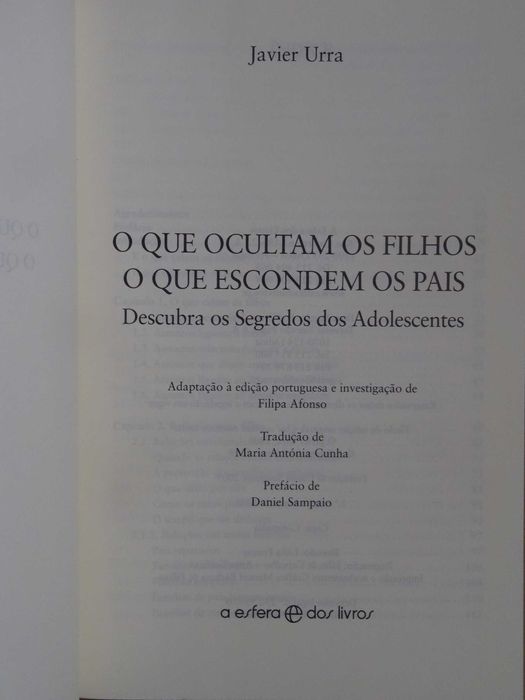 O Que Ocultam os Filhos - O Que Escondem...  de Javier Urra -1ª Edição