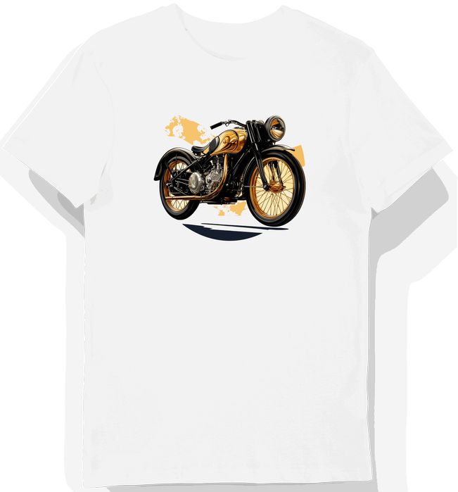 Koszulka męska biała z Designem Motocykla Brough Superior S