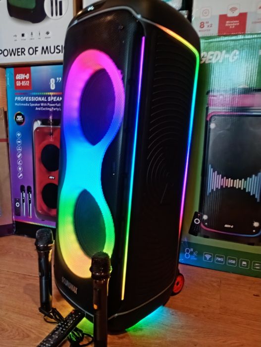 Блютуз караоке акустика Temeisheng-56(SD,USB,FM) пультДУ,2микрофона