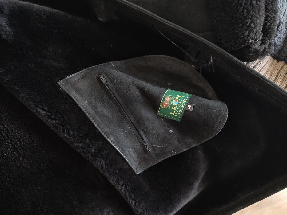 Kożuch / płaszcz męski prawdziwa skóra, futro norki