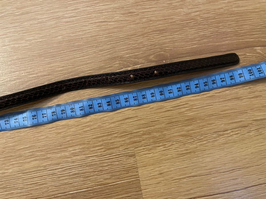 Cienki pasek imitacja skóry brązowy