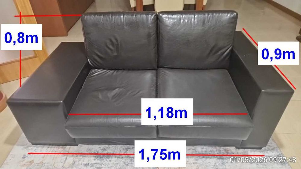 Conjunto de sofás 3+2 lugares estilo moderno.