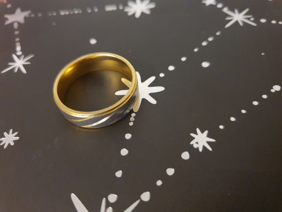 Złota Srebrna Obrączka Męska 6mm