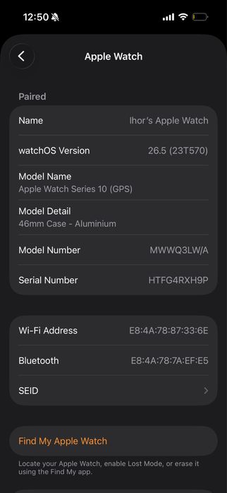 Apple Watch 10 46mm Black Aluminum